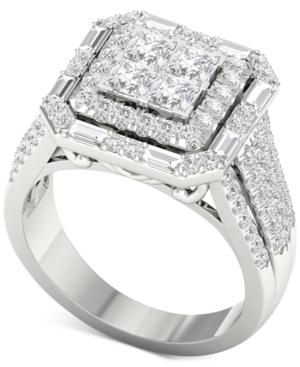 Diamond Square Halo Engagement Ring (1-3/4 Ct. T.w.) In 14k White Gold