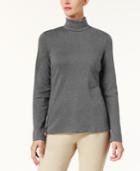 Karen Scott Cotton Long-sleeve Turtleneck, Created For Macy's