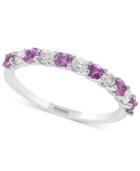 Gemstone Bridal By Effy Pink Sapphire (1/2 Ct. T.w.) & Diamond (1/4 Ct. T.w.) Band In 18k White Gold