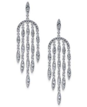 I.n.c. Silver-tone Crystal Chandelier Earrings, Created For Macy's
