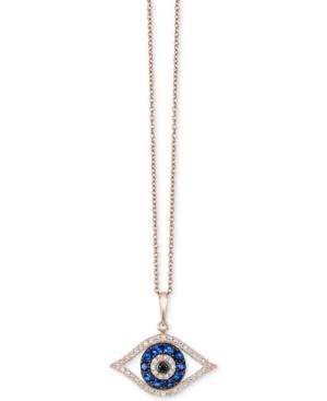 Bella Bleu By Effy Diamond Evil-eye Pendant Necklace (1/3 Ct. T.w.) In 14k Rose Gold