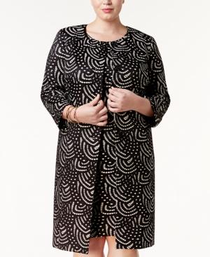 Kasper Plus Size Lace Four-button Topper Jacket