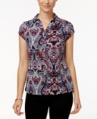 Charter Club Paisley-print Polo Top, Only At Macys