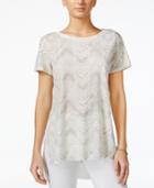 Hybrid Juniors' Chevron-print High-low Tunic Top