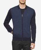 Calvin Klein Men's Mixed-media Herringbone Sweater-jacket