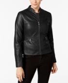 Inc International Concepts Faux-leather Moto Jacket, Created For Macy's