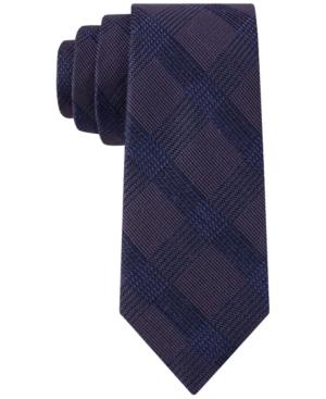 Calvin Klein Men's Midnight Windowpane Skinny Tie
