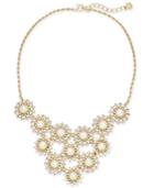 Charter Club Gold-tone Imitation Pearl & Crystal Multi-circle Statement Necklace, Created For Macy's