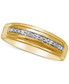 Men's Diamond Accent Wedding Band In 14k Gold