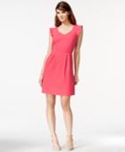 Maison Jules Textured Flutter-sleeve Dress, Only At Macy's