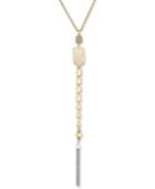 Lucky Brand Two-tone Rock Crystal & Chain Tassel Lariat Necklace