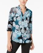 Charter Club Floral-print Utility Shirt, Created For Macy's