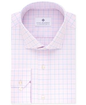 Ryan Seacrest Distinction Men's Slim-fit Non-iron Orchid Check Dress Shirt, Only At Macy's