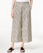 Eileen Fisher Petite Printed Cropped Wide-leg Pants
