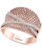 Pave Rose By Effy Diamond Ring (1-1/5 Ct. T.w.) In 14k Rose And White Gold
