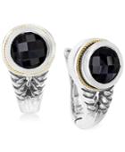 Effy Onyx (3-3/4 C.t. T.w.) Braid Earrings In Sterling Silver And 18k Yellow Gold