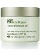Dr. Andrew Weil For Origins Mega-bright Spf 30 Skin Tone Correcting Oil-free Moisturizer, 1.7 Oz.