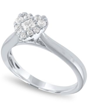 Diamond Heart Halo Ring (1/3 Ct. T.w.) In 14k White Gold