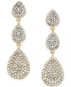 Inc International Concepts Gold-tone Pave Triple Teardrop Earrings