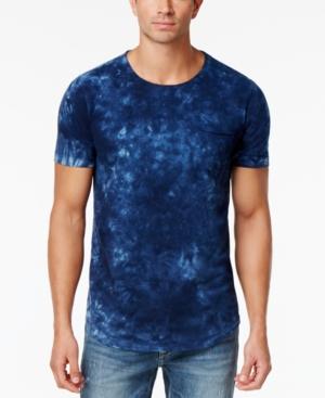 Sean John Men's Tie-dyed Washed Indigo Cotton T-shirt