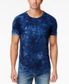 Sean John Men's Tie-dyed Washed Indigo Cotton T-shirt