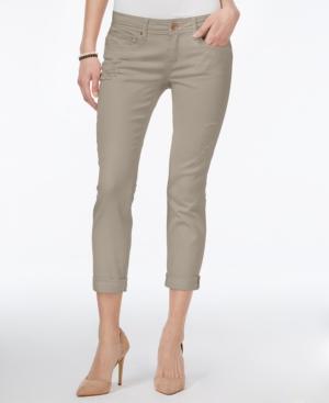 Dollhouse Juniors' Ripped Colored Wash Cropped Skinny Jeans