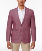 Tallia Men's Slim-fit Red/gray Seersucker Sport Coat