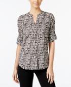 Calvin Klein Printed Split-neck Shirt