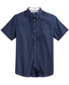 Level 10 Men's Slim-fit Triangle And Dot Pattern Short-sleeve Shirt