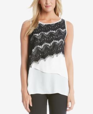 Karen Karen Tiered Lace Shell