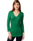 Inc International Concepts V-neck Ribbed Top, Only At Macy's