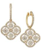 D'oro By Effy Diamond Cluster Drop Earrings In 14k Gold (1-5/8 Ct. T.w.)