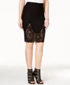 Marilyn Monroe Juniors' Crocheted-trim Pencil Skirt