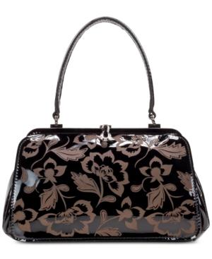 Patricia Nash Patent Etched Floral Apulia Satchel