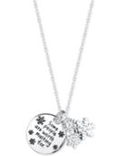 Disney Engraved Frozen Snowflake Pendant Necklace In Sterling Silver