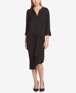 Dkny Side-tie Roll-tab Shirtdress