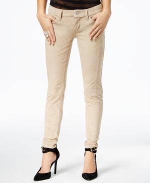 Guess Faux-suede Low-rise Power Skinny Jeans