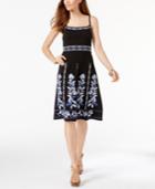 Inc International Concepts Embroidered A-line Dress, Only At Macy's