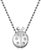 Alex Woo Little Faith Ladybug Pendant Necklace In Sterling Silver