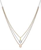 Giani Bernini Tri-tone I (heart) You Necklace In Sterling Silver And 18k Gold