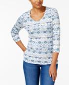 Karen Scott Floral-print Top, Created For Macy's