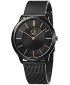 Calvin Klein Minimal Men's Swiss Black Pvd Stainless Steel Mesh Bracelet Watch 40mm K3m21421