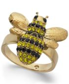 Kate Spade New York 14k Gold-plated Crystal Bee Ring