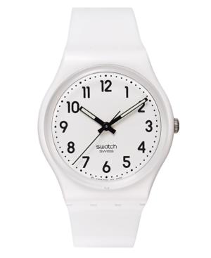 Swatch Watch, Unisex Swiss Just White White Strap 34mm Gw151