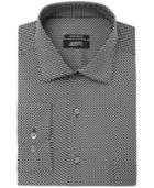 Alfani Men's Regular Fit Performance Stretch Geometric Eye Print Dress Shirt, Created For Macy's