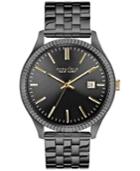 Caravelle By Bulova Men's Gray Ion-plated Stainless Steel Bracelet Watch 41mm 45b120