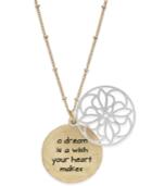 Two-tone Message A Dream Is A Wish&hellip; Pendant Necklace