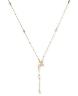 Kate Spade New York Gold-tone Crystal & Hummingbird Lariat Necklace, 32 + 3 Extender