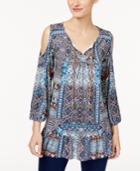 Style & Co Cold-shoulder Peasant Top, Created For Macy's