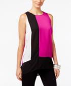 Inc International Concepts High-low Colorblocked Shell, Only At Macy's